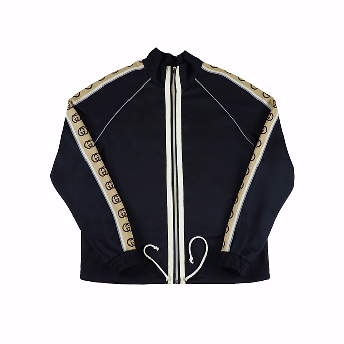 gucci oversized inter‑g stripe side‑tape full zip track jacket